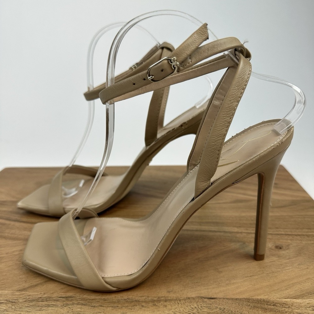 Womens Sam Edelman Orchid Beige Leather Strappy Stiletto Sandals Heels Size 9.5 - Picture 2 of 12